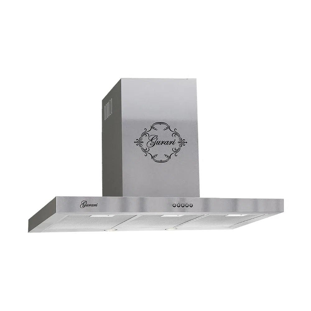 Gurari 461 IS Cappa aspirante a parete 90 cm -1000m³/h- Cappa aspirante di lusso a parete produttore Gurari - 3 velocità -1000m³/h -LED -LED -Acciaio inox -Ricircolo possibile [Classe energetica C].