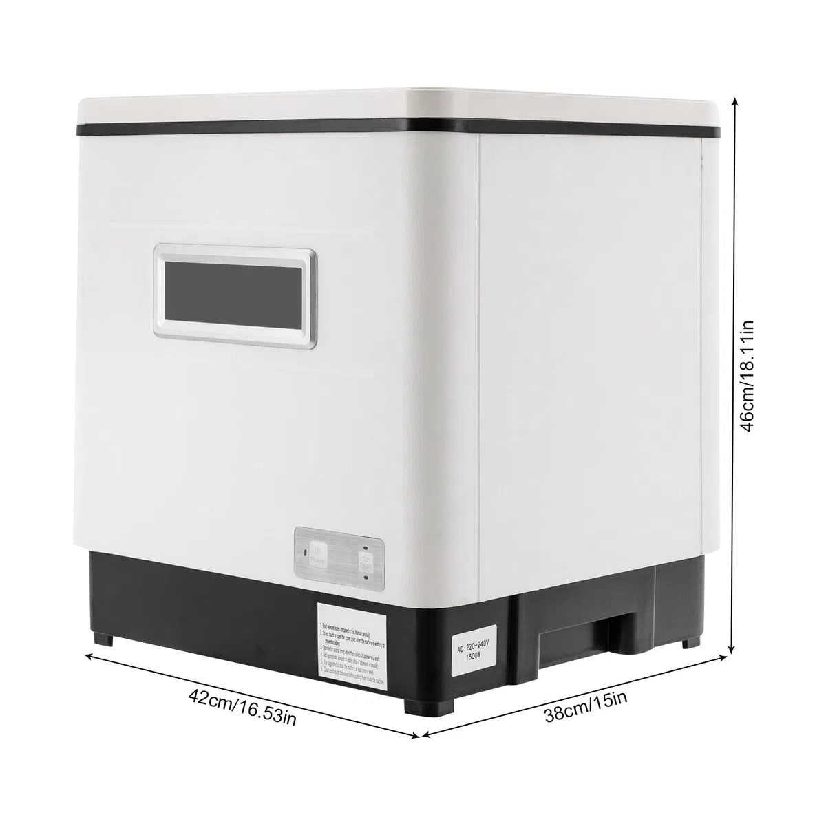 Lavastoviglie da tavolo, in acciaio inox, per piccole cucine, 1500 W, 60 l, colore: bianco