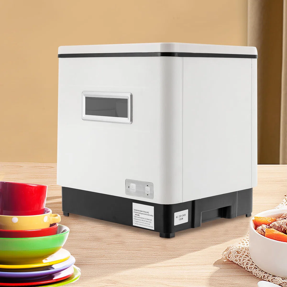 Lavastoviglie da tavolo, in acciaio inox, per piccole cucine, 1500 W, 60 l, colore: bianco