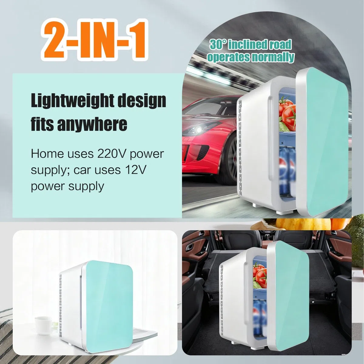 Frigorifero Da Banco Compatto Mini Frigorifero 22L a Porta Singola, Frigo Multifunzione per Bevande, Alimenti E Cosmetici(Silver)