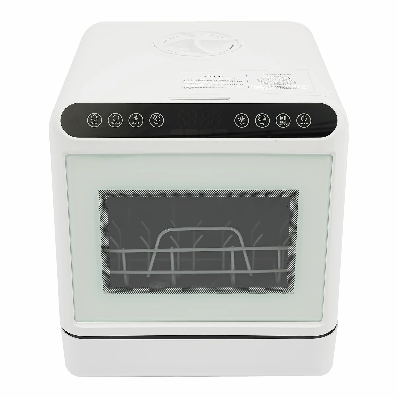 Mini lavastoviglie da tavolo, autoportante, portatile, 4 programmi, serbatoio acqua da 6 l, con/senza collegamento acqua, asciugatura, per 4-6 persone, camper, campeggio, bianco
