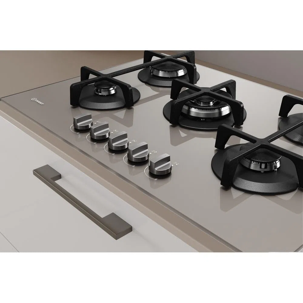 INDESIT ING 72T/TD ING72T/TD PIANO COTTURA 5 FUOCHI A GAS 73CM VETRO TORTORA GRIGLIE IN GHISA