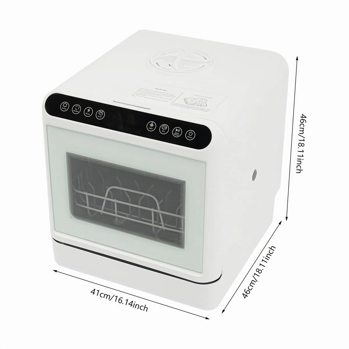 Lavastoviglie, lavapavimenti da tavolo, mini lavapiatti con serbatoio dell'acqua da 6 l, 1100 W, 4 programmi, asciugatura ad aria calda, 72 ℃, compatto per 4-6 persone