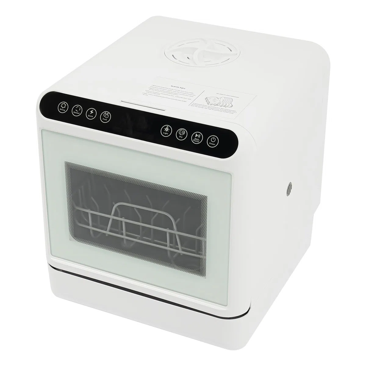 Mini lavastoviglie da tavolo, autoportante, portatile, 4 programmi, serbatoio acqua da 6 l, con/senza collegamento acqua, asciugatura, per 4-6 persone, camper, campeggio, bianco
