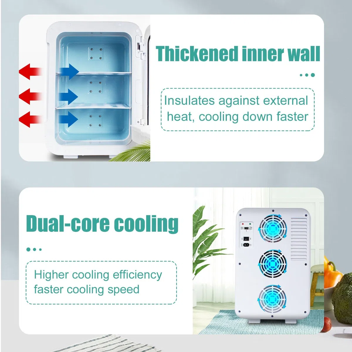 Frigorifero Da Banco Compatto Mini Frigorifero 22L a Porta Singola, Frigo Multifunzione per Bevande, Alimenti E Cosmetici(Silver)